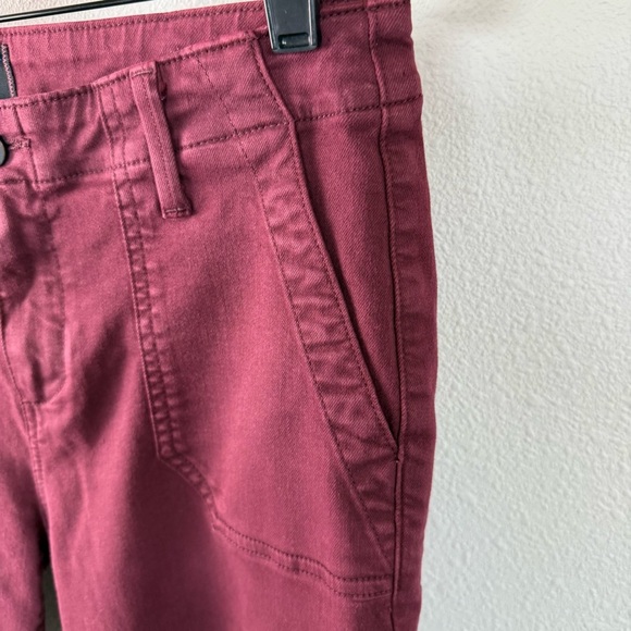 PAIGE Mayslie Jogger Pants Burgundy Spice Denim Casual Women’s Size 28 - Picture 9 of 13